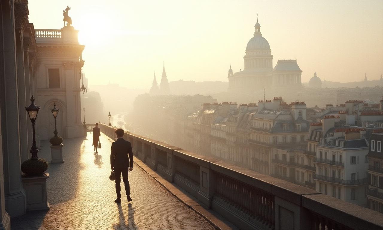 Vue élégante de Paris avec l'atelier Racine Couture en arrière-plan
